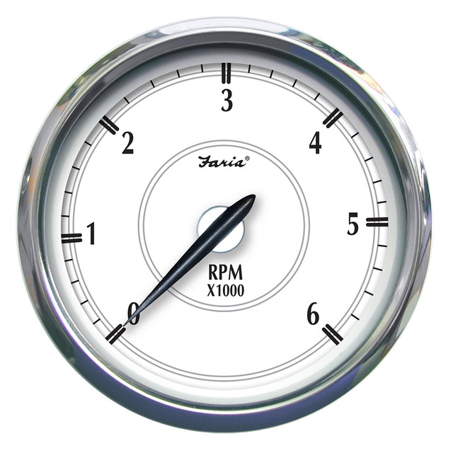 Faria Newport SS 5" Tachometer f/Gas Inboard - 6000 RPM Faria Beede Instruments 177.99 Explore Gear