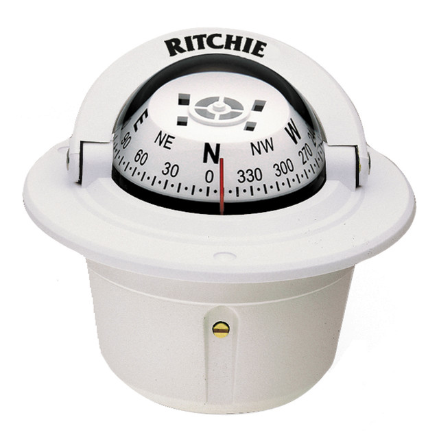 Ritchie F-50W Explorer Compass - Flush Mount - White Ritchie 82.99 Explore Gear