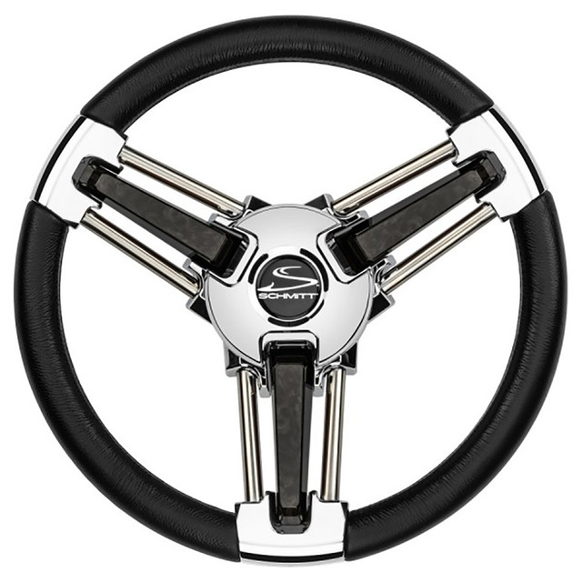 Schmitt Marine Burano Wheel 14" 3/4" Tapered Shaft Black Polyurethane w/Stainless Spoke Includes Center Cap/Nut Schmitt Marine 247.99 Explore Gear