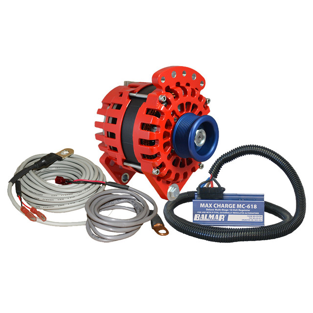 Balmar Alternator 170 AMP Kit 12V 3.15" Dual Foot Saddle J10 Pulley Regulator Temp Sensor Balmar 1220 Explore Gear