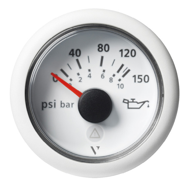 Veratron 52mm (2-1/16") ViewLine Engine Oil Temperature Pressure Gauge - 150 PSI - White Dial Bezel Veratron 51.29 Explore Gear