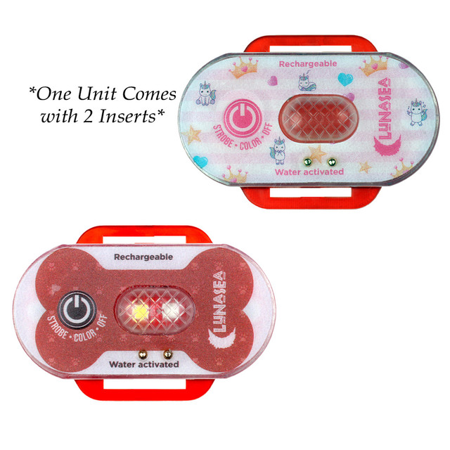 Lunasea Child\/Pet Safety Water Activated Strobe Light - Red Case, Blue Attention Light