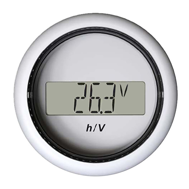 Veratron 52MM (2-1\/16") ViewLine Hour Counter-Voltmeter - White