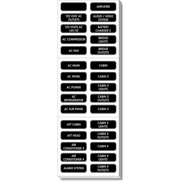 Blue Sea 8067 AC Panel Extended 120 Label Set Blue Sea Systems 40.99 Explore Gear