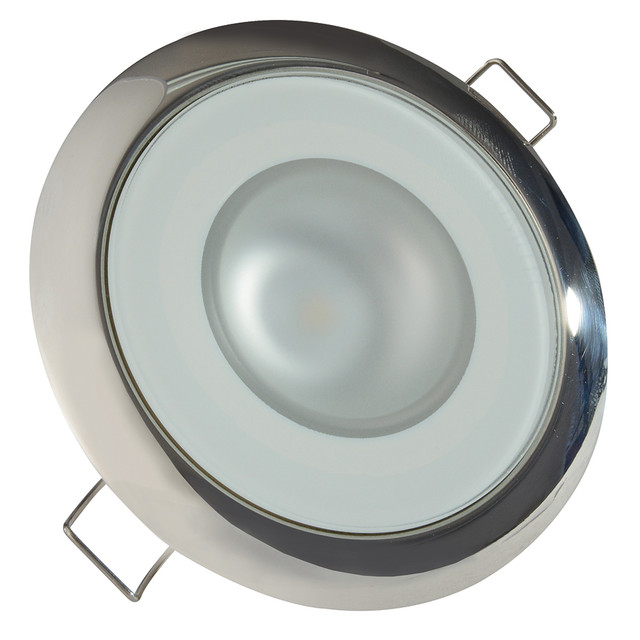 Lumitec Mirage - Flush Mount Down Light - Glass Finish/Polished SS Bezel - 2-Color White/Blue Dimming Lumitec 112.99 Explore Gear