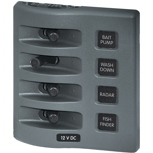 Blue Sea 4305 WeatherDeck 12V DC Waterproof Switch Panel - 4 Posistion Blue Sea Systems 55.99 Explore Gear