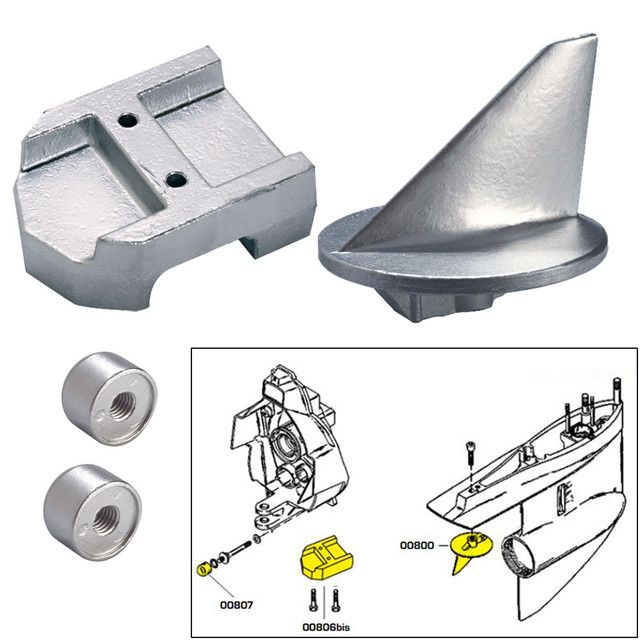 Tecnoseal Anode Kit w/Hardware - Mercury Alpha 1 Gen 1 - Aluminum Tecnoseal 41.99 Explore Gear