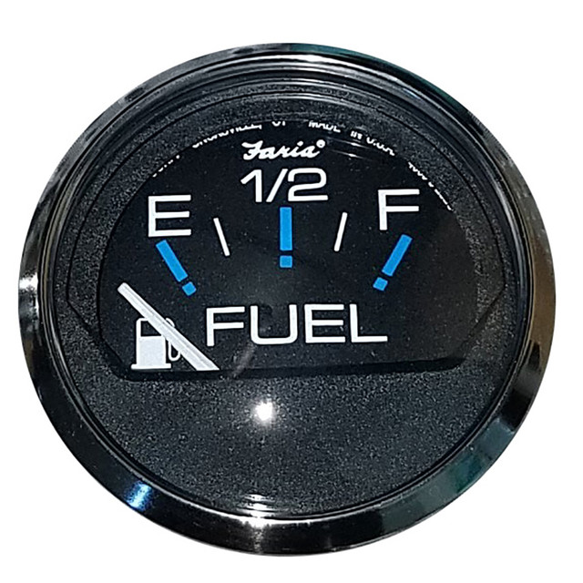 Faria Chesapeake Black 2" Fuel Level Gauge (E-1/2-F) Faria Beede Instruments 38.99 Explore Gear