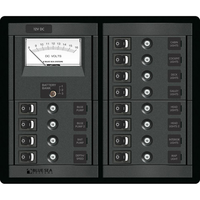 Blue Sea 1464 12 Position Switch CLB + Meter Square Blue Sea Systems 430.99 Explore Gear