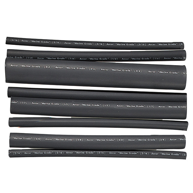 Ancor Adhesive Lined Heat Shrink Tubing - Assorted 8-Pack, 6", 20-2/0 AWG, Black Ancor 12.99 Explore Gear