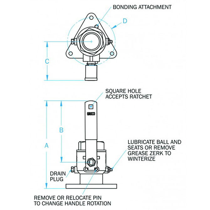 GROCO 1-1\/2" Bronze Tri-Flanged Ball Valve\/Seacock