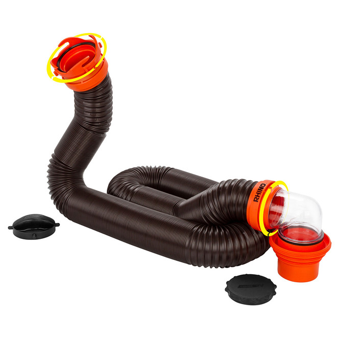 Camco RhinoFLEX 15 Sewer Hose Kit w/4 In 1 Elbow Caps Camco 45.99 Explore Gear