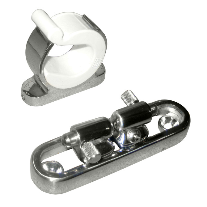 TACO Stainless Steel Adjustable Reel Hanger Kit w/Rod Tip Holder - Adjusts from 1.875" - 3.875" TACO Marine 98.99 Explore Gear