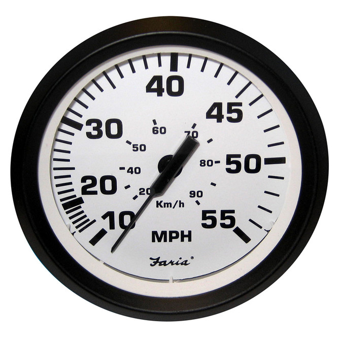 Faria Euro White 4" Speedometer - 55MPH (Pitot) Faria Beede Instruments 59.99 Explore Gear