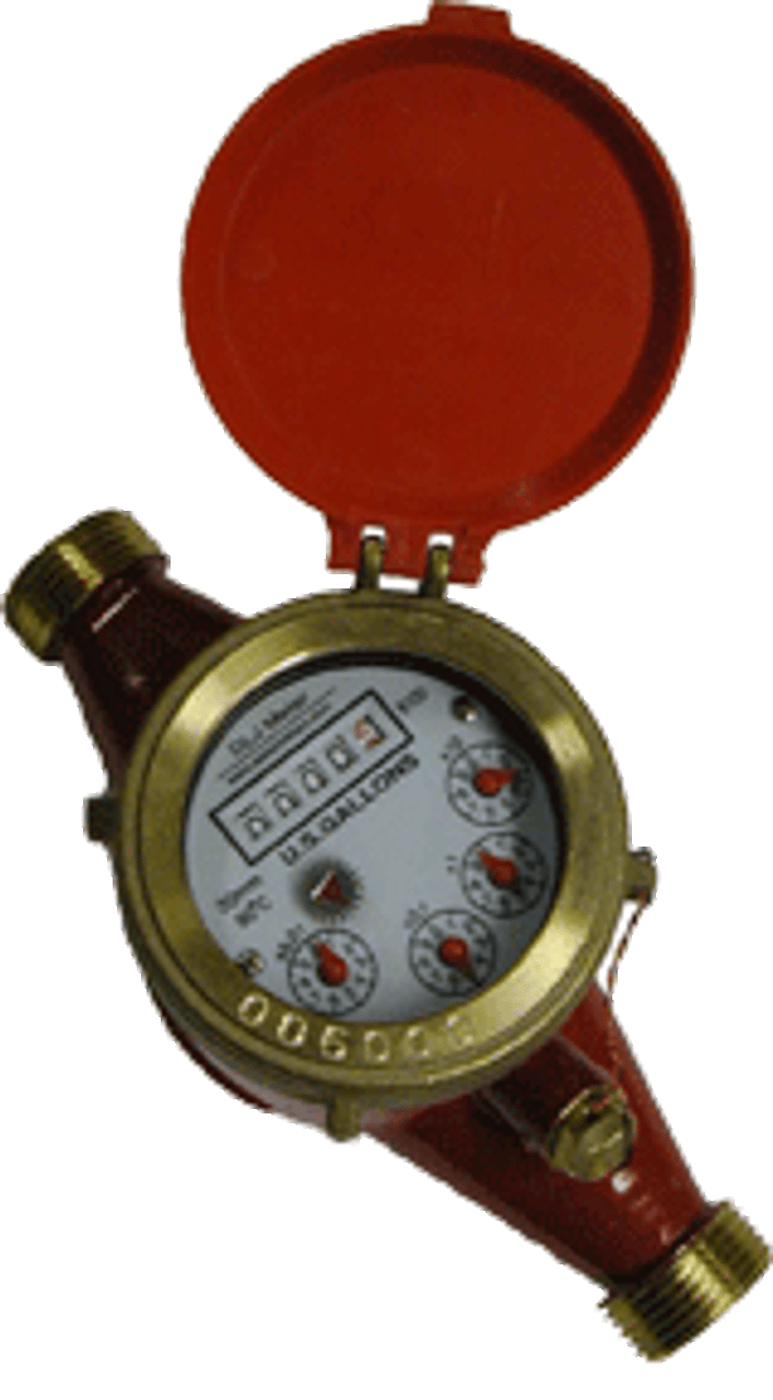 1 1/2" Brass Home HOT Water Meter with Mechanical Dial Display