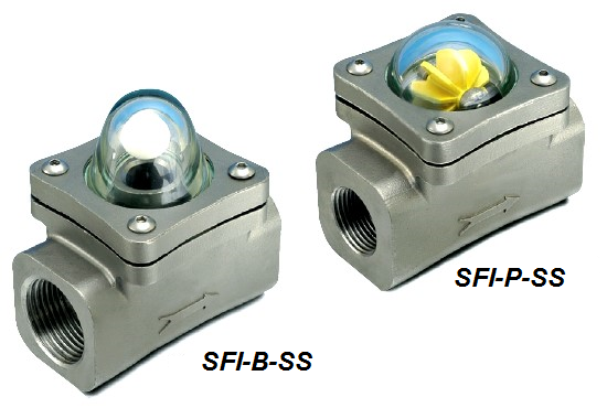 Sight Flow Indicator Ball or Paddle Style - SFI Series - FLOWS.COM