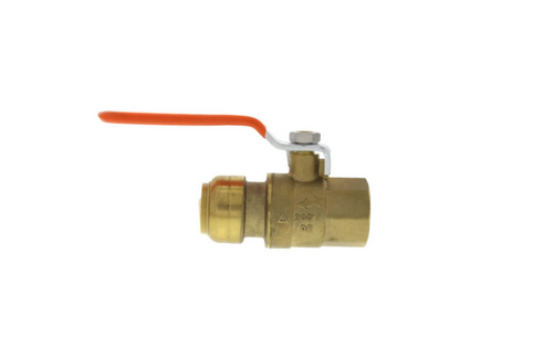 Lead Free Ball Valve, Line Size 3/4" Shark Bite X FNPT