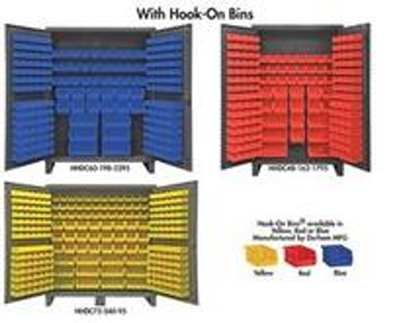 Heavy-Duty Bin Storage Cabinet - 36 x 24 x 78, 102 Red Bins