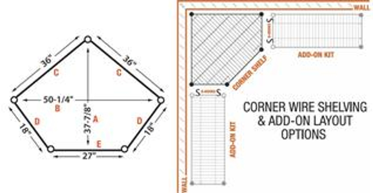 Quantum - Corner Wire Shelves.
