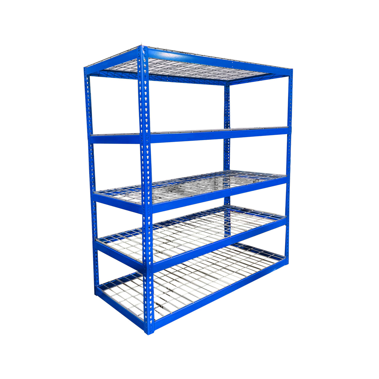 Blue 5Shelf Bulk Rack with Wire Shelves Material Flow