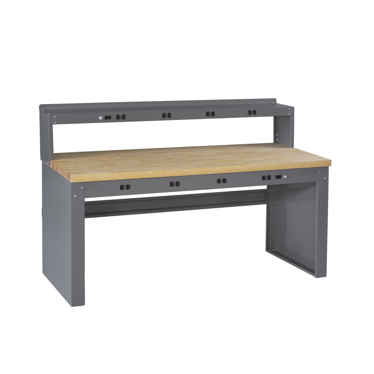 Tennsco Electronic Workbench With Maple Top, Riser And Panel Legs