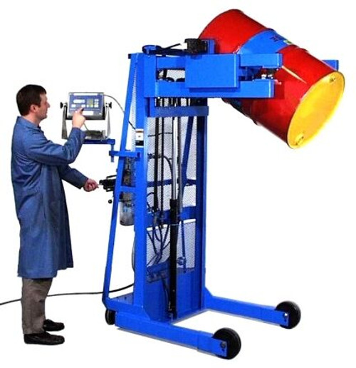 Weigh drum while you pour with a Morse Scale-Equipped Vertical-Lift Drum Pourer Weigh drum while you pour with a Morse Scale-Equipped Vertical-Lift Drum Pourer