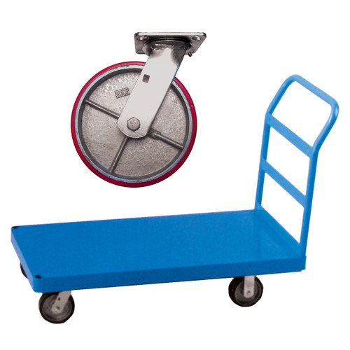 Material Flow 27" x 54" Platform Trucks with Poly on Steel Core Casters