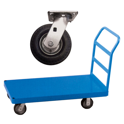 Material Flow 36" x 72" Platform Trucks with Fully Pneumatic Casters