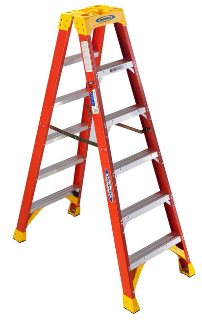 Vestil FBTFL-6 Fiberglass Twin Front Ladders