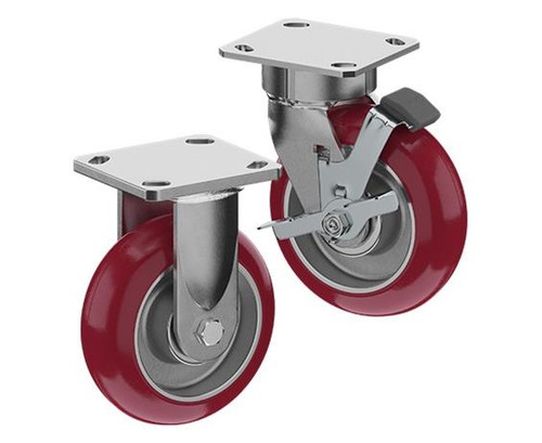 CasterDepot Ergonomic, Top Plate Casters - All Purpose & Easy Rolling - Capacities Up To 1500 Lbs.