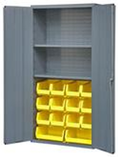 Durham 36 Inch Wide Cabinet with 14 Bins and 2 Shelves Model No. 3602-BLP-14-2S-95