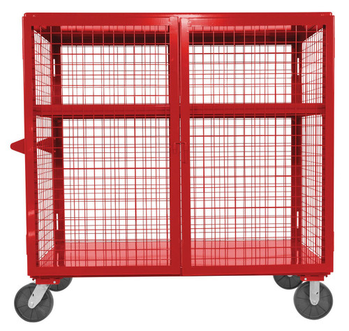 Vestil Welded Security Carts Red