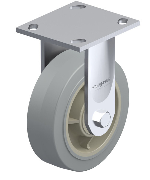 Vestil Thermo Plastic Rubber Tread Casters (Blickle) Rigid, CST-BL-4X2TPR-R shown