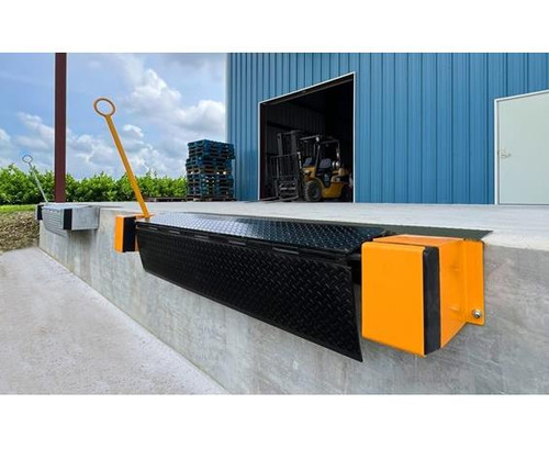 Red Steel Edge of Dock Levelers at Material Flow 