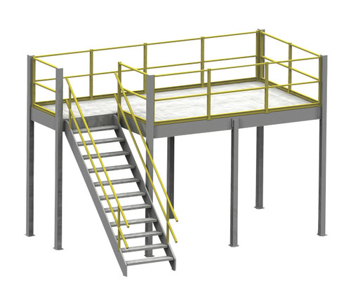 Equipto 12 Ft High Pre-Configured 10 Ft x 10 Ft Platforms with OSHA Stairway