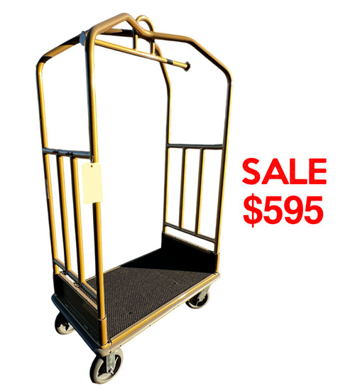 Material Flow Gold Aluminum Luggage Cart SALE