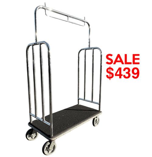 Material Flow Chrome Luggage Cart Sale Material Flow Chrome Luggage Cart Sale