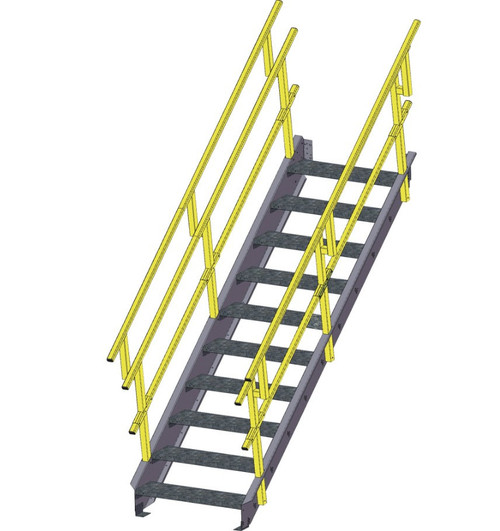Equipto OSHA Series Stairways with 30" Tread and External Handrails