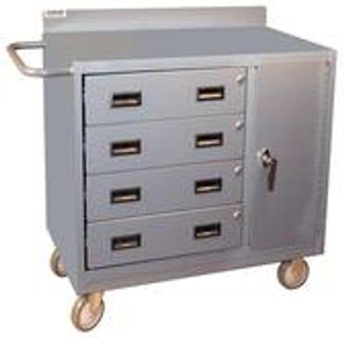 Durham 36 Inch Wide Mobile Cabinet with 4 Drawers and Lockable Storage Compartment Model No. 2211-95