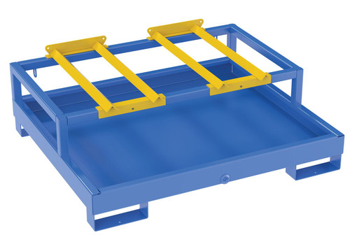 Vestil HSRB-2-BL 2 Drum Steel Drum Horizontal Retention Basin