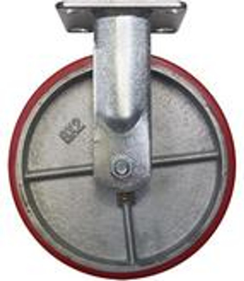 Material Flow CA6R-8POR CA6 Series Polyurethane Wheel on Iron Core Rigid Medium Duty Casters - 4