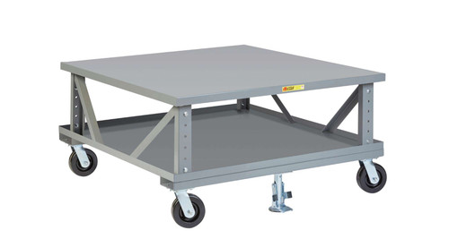 Little Giant 2PDSE48486PH2FL Adjustable Height Mobile Pallet Stand with Lower Deck
