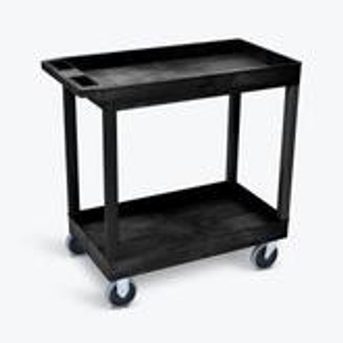LUXOR High Capacity Cart - 2 Tub Shelves - in black