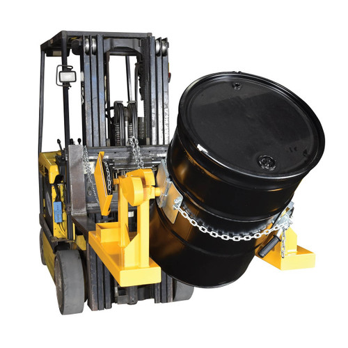 Vestil DCR-205-8 Fork Truck Drum Carrier Rotators with 15 Foot Pull Chain Rotation - Material Flow Vestil DCR-205-8 Fork Truck Drum Carrier Rotators with 15 Foot Pull Chain Rotation - Material Flow