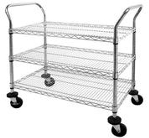 Sandusky Chrome Wire Shelf Cart