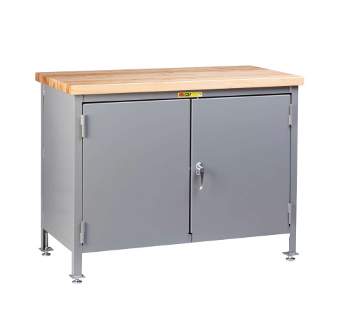 Little Giant Work Center Cabinet with Butcher Block Top - Model WTC-2D-2436-LL