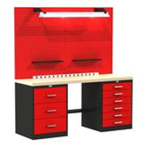 Fort Knox Modular Utility Workbench - Basic System With Wood Top, Model FKBASIC-LG-M