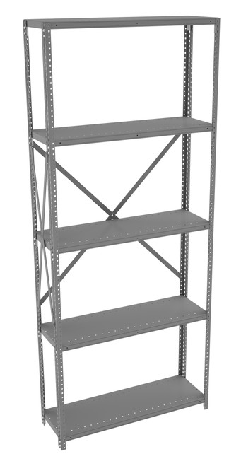 Tennsco Q-Line Industrial Clip Shelving Open Style A Adder Units (QO5-3612A shown) | Material Flow