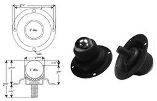 BD-R-SMC-3/8 Black Oxide Stud Mount Ball Transfers