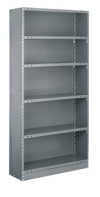 Tri-Boro Klip-It Light Duty Industrial Closed Steel Shelving - 7 shelf